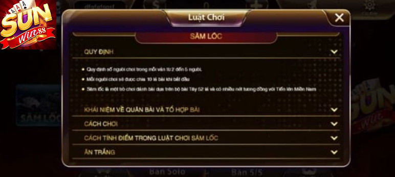 Sâm lốc Sunwin 2 Luật chơi đánh bài sâm đơn giản